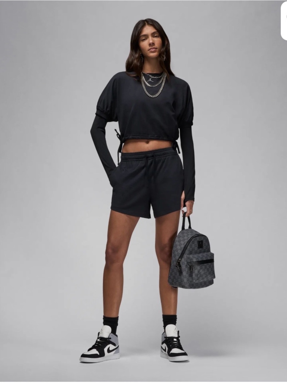 Nike Jordan Black Women's Athletic Drawstring Shorts